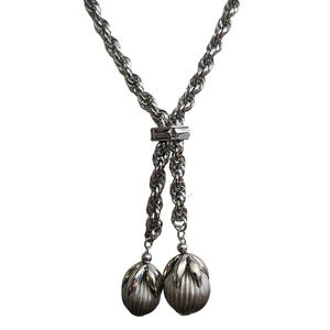 Vtg 1960s Napier Eugene Bertolli Silver Plated Kumquat Cumquat  Lariat Necklace